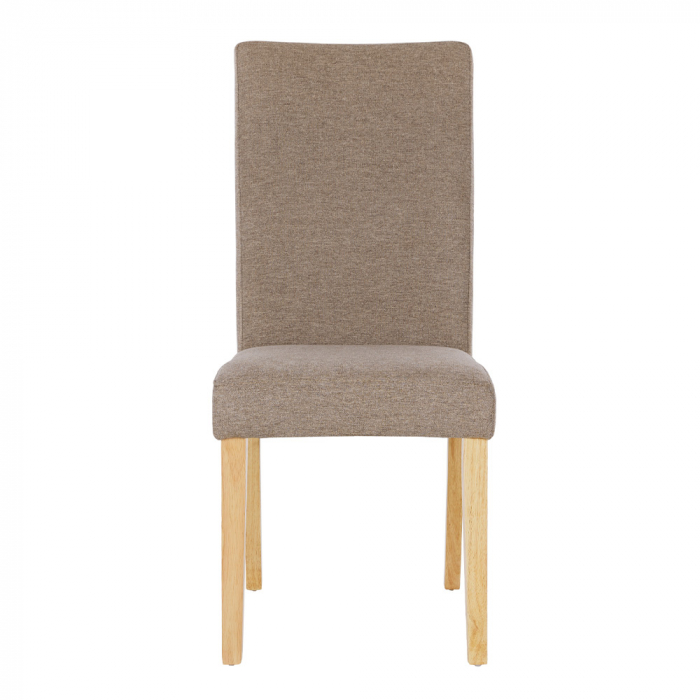 Set 2 scaune bej Bridge cu chenille și lemn de pin natural [6]