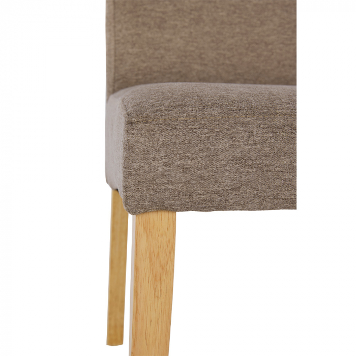 Set 2 scaune bej Bridge cu chenille și lemn de pin natural [7]