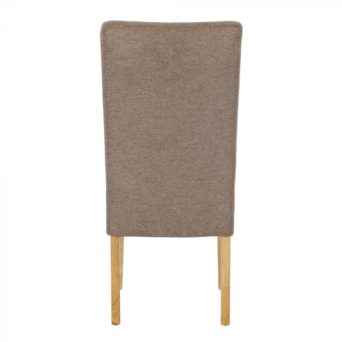 Set 2 scaune bej Bridge cu chenille și lemn de pin natural [5]