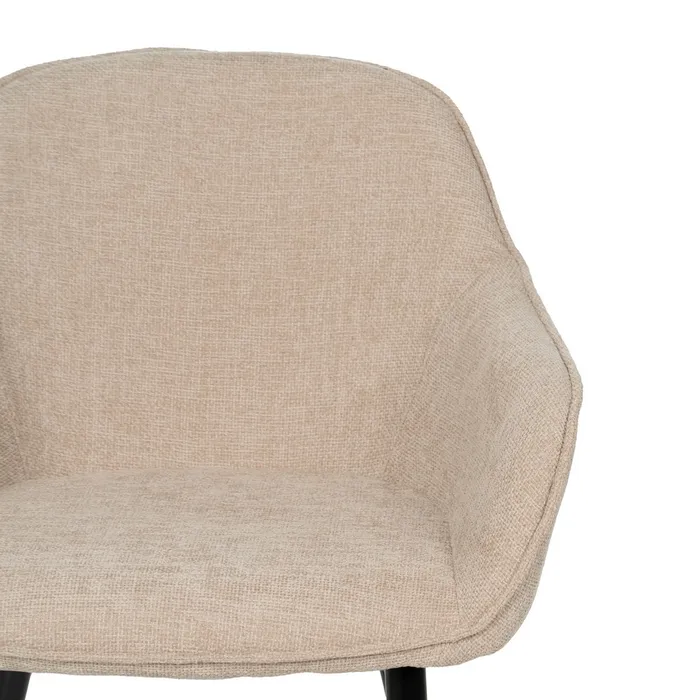 Scaune bej tapițate cu brațe – set 2 bucăți, design curbat horeca [5]