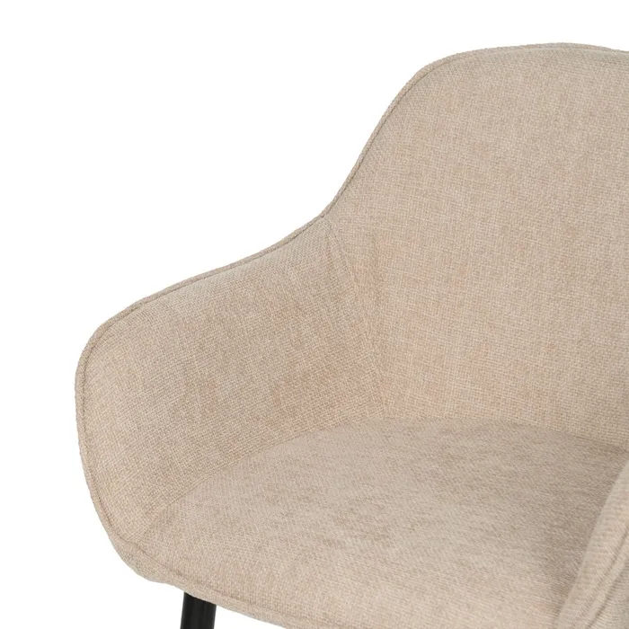 Scaune bej tapițate cu brațe – set 2 bucăți, design curbat horeca [6]