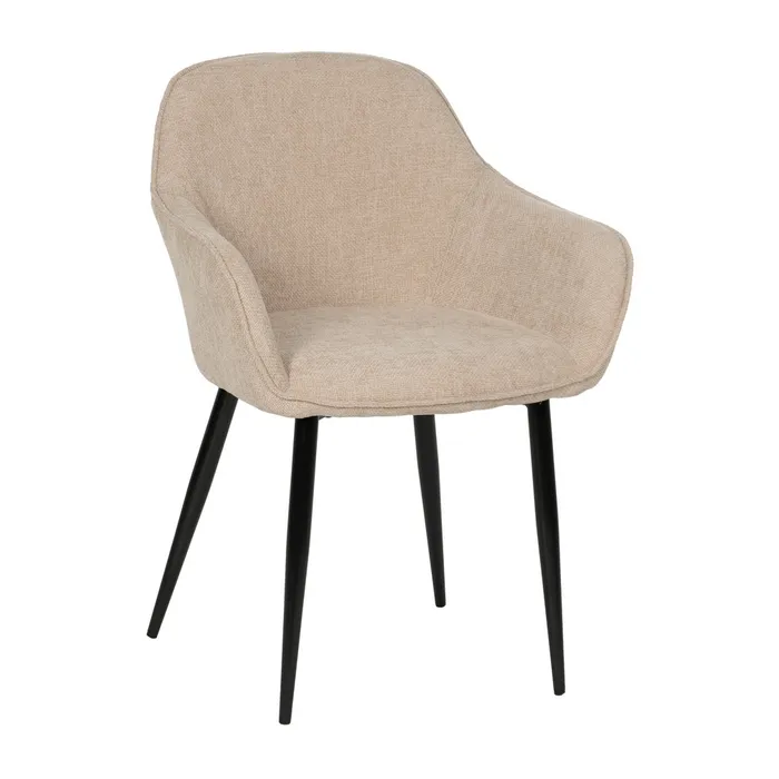 Scaune bej tapițate cu brațe – set 2 bucăți, design curbat horeca [2]