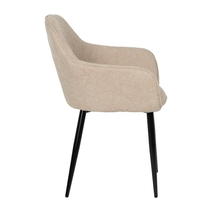 Scaune bej tapițate cu brațe – set 2 bucăți, design curbat horeca [3]