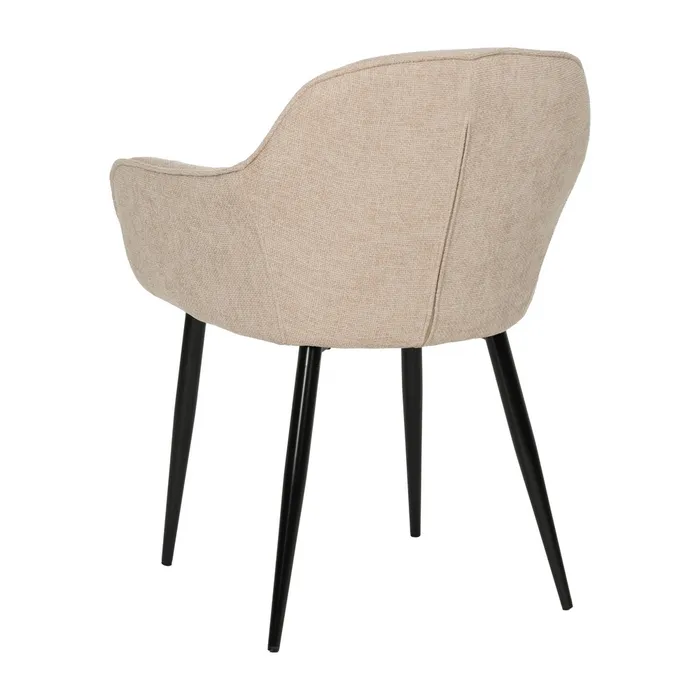 Scaune bej tapițate cu brațe – set 2 bucăți, design curbat horeca [4]