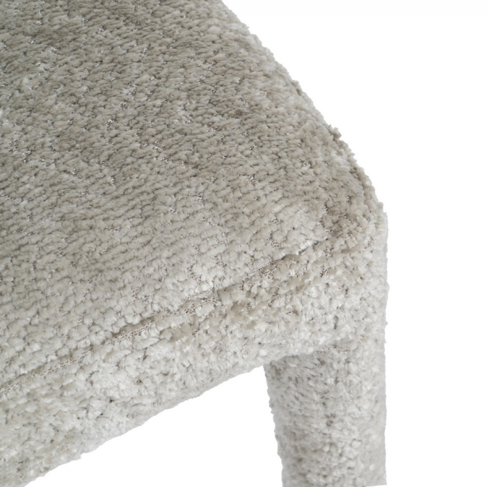 Scaun boucle bej cu formă sculpturală – CreativDeco [8]
