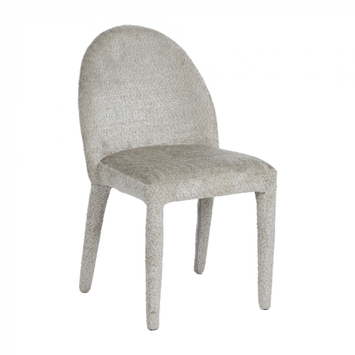 Scaun boucle bej cu formă sculpturală – CreativDeco [2]