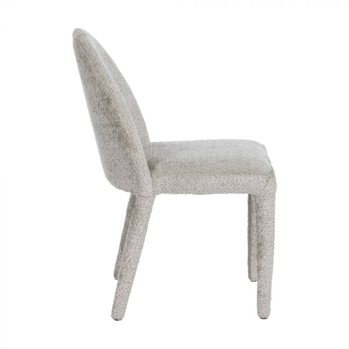 Scaun boucle bej cu formă sculpturală – CreativDeco [3]