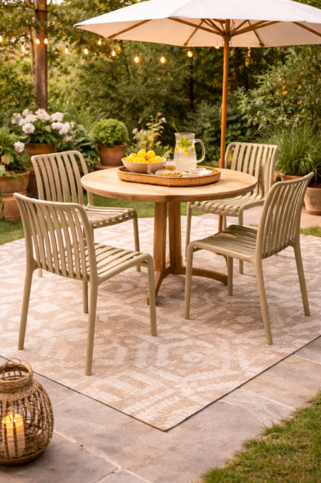 Scaune bej stivuibile moderne|Mobilier exterior eficient [2]