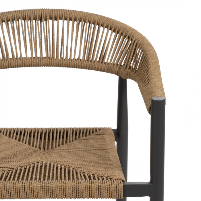 Set scaune bej-gri polietilena si aluminiu|Scaune moderne pentru spatii exterioare [5]