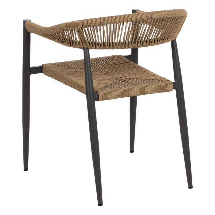 Set scaune bej-gri polietilena si aluminiu|Scaune moderne pentru spatii exterioare [4]