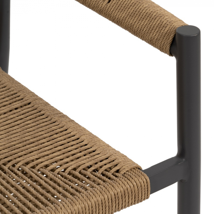 Set scaune bej-gri polietilena si aluminiu|Scaune moderne pentru spatii exterioare [9]