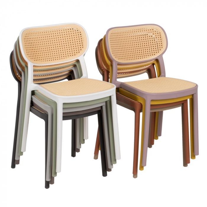Set scaune bej-gri inchis polipropilena|Scaune moderne pentru interioare versatile [11]