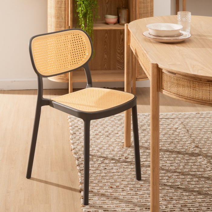 Set scaune bej-gri inchis polipropilena|Scaune moderne pentru interioare versatile [2]