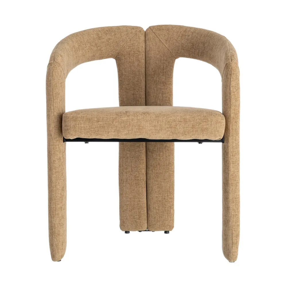 Set de 2 scaune cu brațe și tapițerie bej, design sculptural [7]