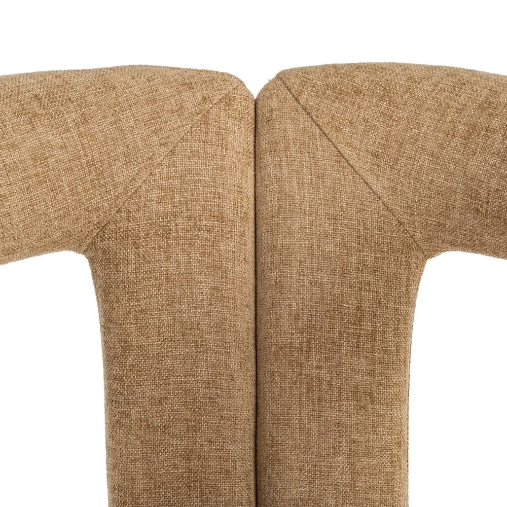 Set de 2 scaune cu brațe și tapițerie bej, design sculptural [8]