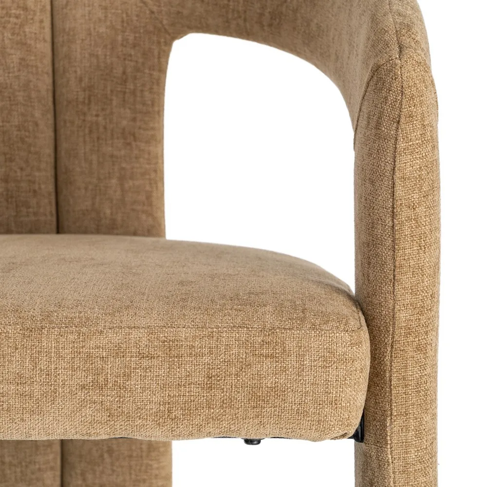 Set de 2 scaune cu brațe și tapițerie bej, design sculptural [10]