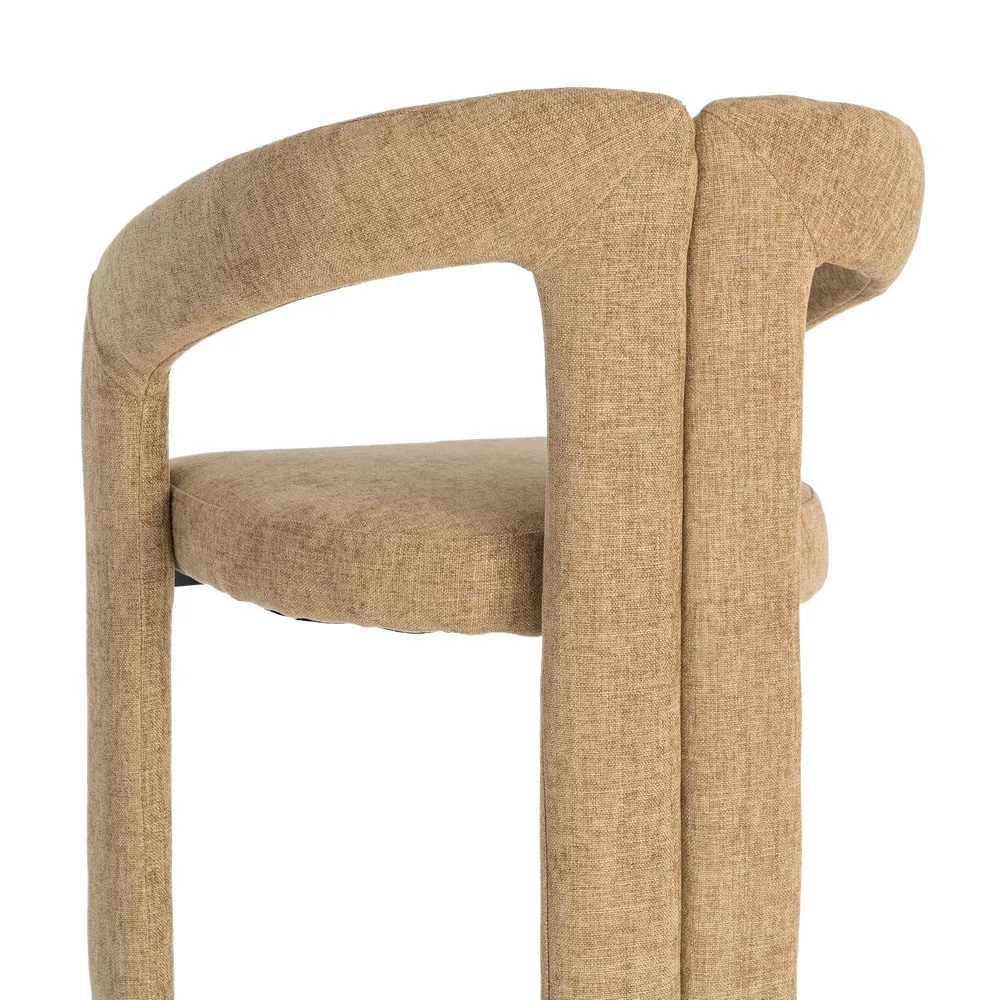 Set de 2 scaune cu brațe și tapițerie bej, design sculptural [6]