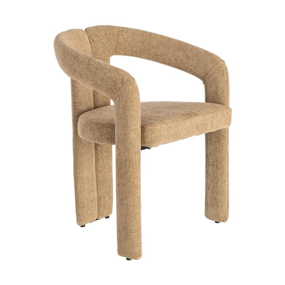 Set de 2 scaune cu brațe și tapițerie bej, design sculptural [3]