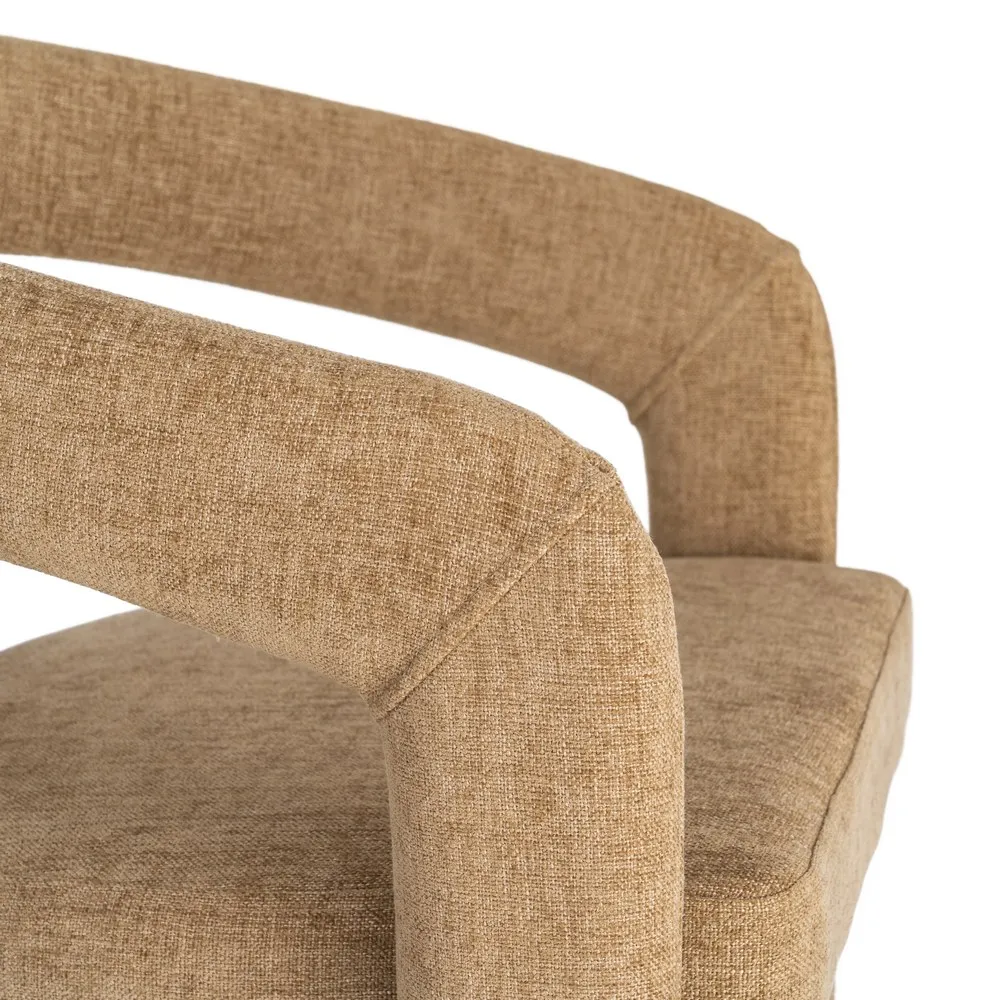Set de 2 scaune cu brațe și tapițerie bej, design sculptural [11]