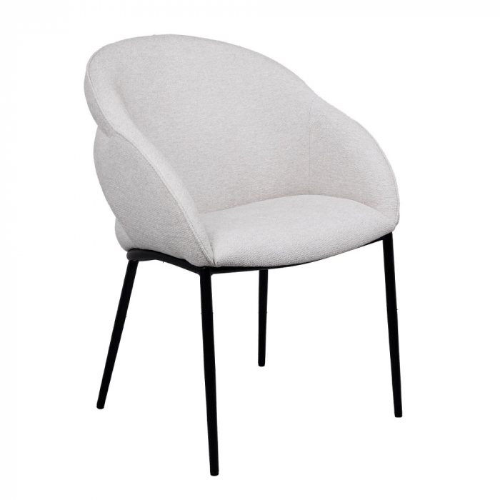 Set de 2 scaune tapițate cu brațe, design nordic contemporan, confortabile și versatile pentru dining sau birou [2]