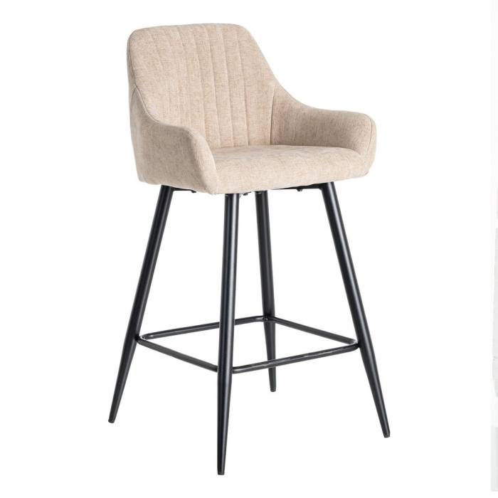 Set 2 scaune bar bej HoReCa stofă metal EN16139 [2]