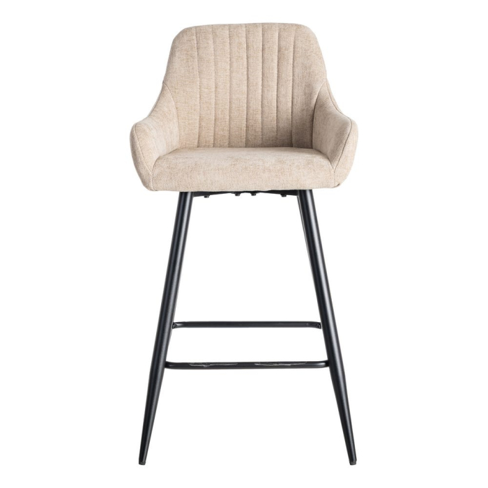 Set 2 scaune bar bej HoReCa stofă metal EN16139 [3]