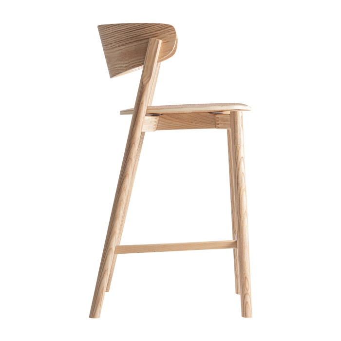 Set de 2 scaune de bar din lemn cu spătar pentru bucătărie și HoReCa [8]