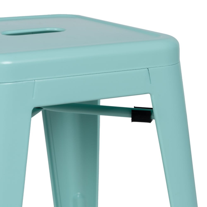 Set de 2 scaune de bar din metal turcoaz în stil industrial [5]