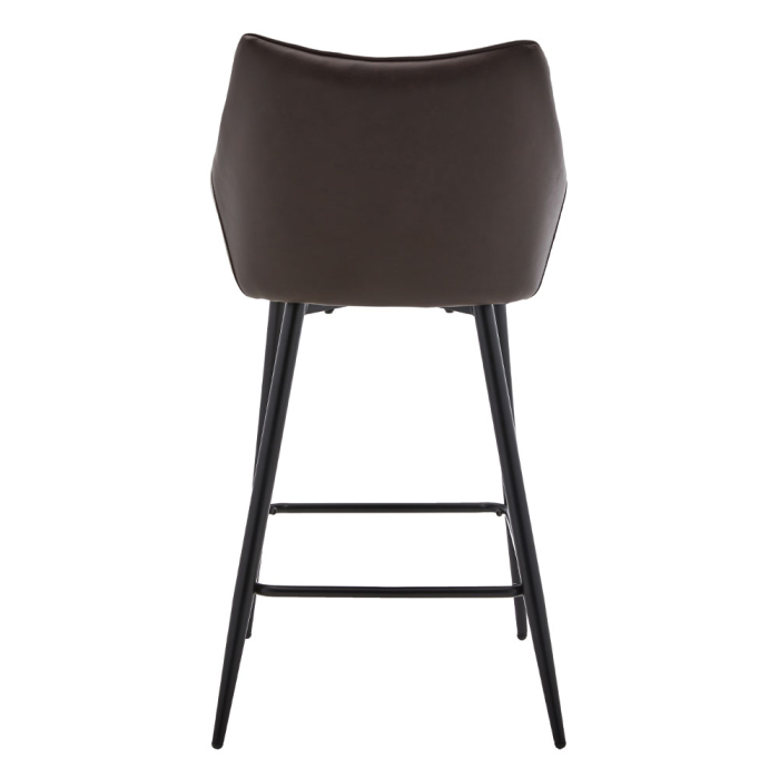 Set de 2 scaune de bar din stofă crem cu exterior din piele ecologică [3]