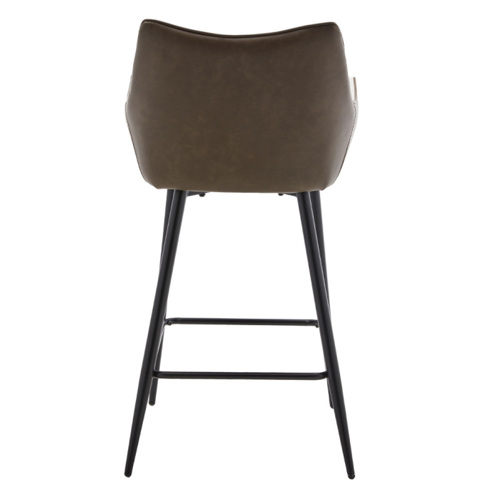 Set de 2 scaune de bar gri deschis cu exterior din piele ecologică [3]