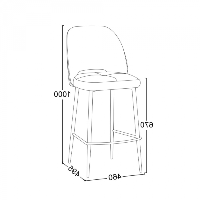 scaune bar gri deschis velur piele ecologica bouton [6]