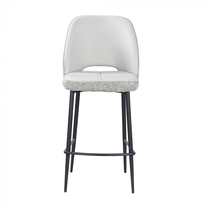 scaune bar gri deschis velur piele ecologica bouton [5]