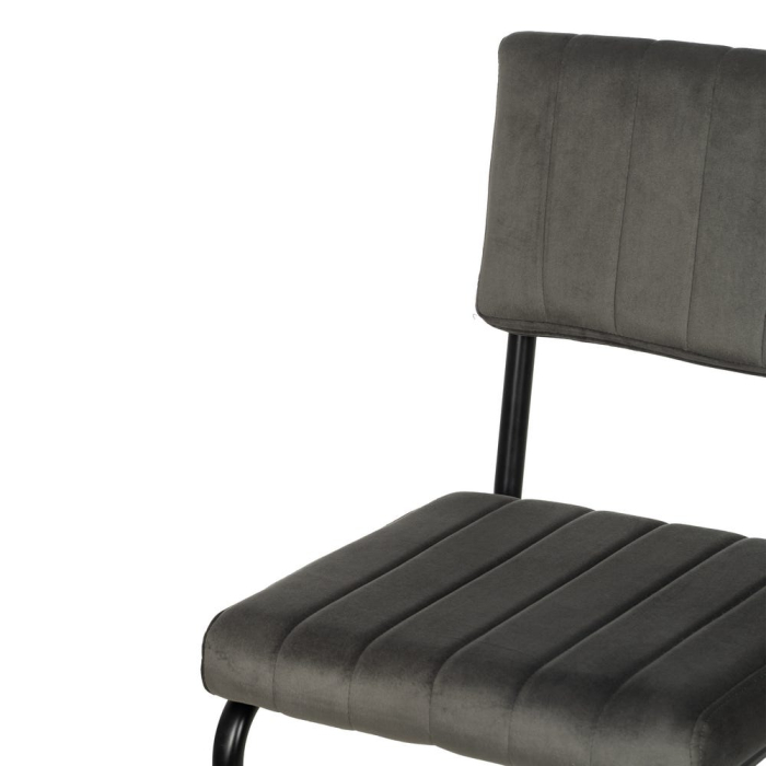 Scaun bar gri cu design industrial și cadru metalic negru [6]