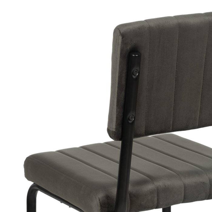 Scaun bar gri cu design industrial și cadru metalic negru [8]