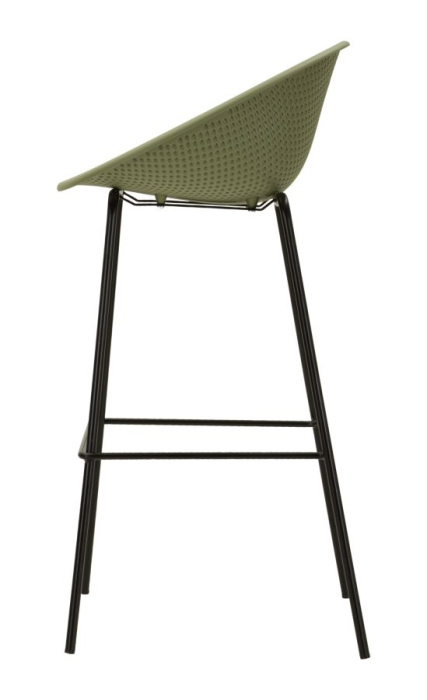 Set 2 scaune de bar plastic verde metal negru 50x50x98 cm [3]