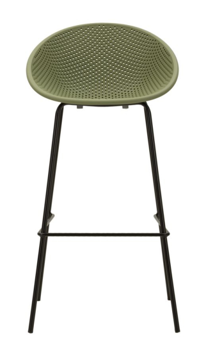 Set 2 scaune de bar plastic verde metal negru 50x50x98 cm [2]
