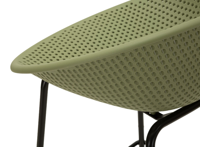 Set 2 scaune de bar plastic verde metal negru 50x50x98 cm [7]