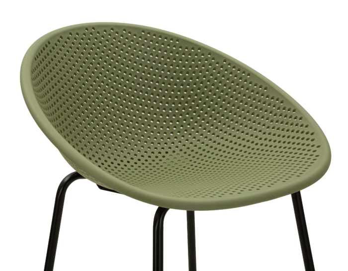 Set 2 scaune de bar plastic verde metal negru 50x50x98 cm [5]