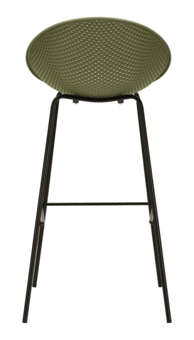 Set 2 scaune de bar plastic verde metal negru 50x50x98 cm [6]