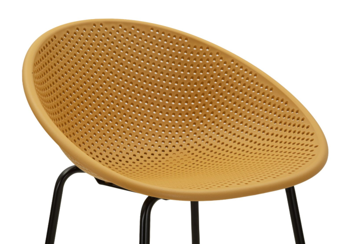 Set 2 scaune de bar plastic mustar metal negru 50x50x98 cm [7]