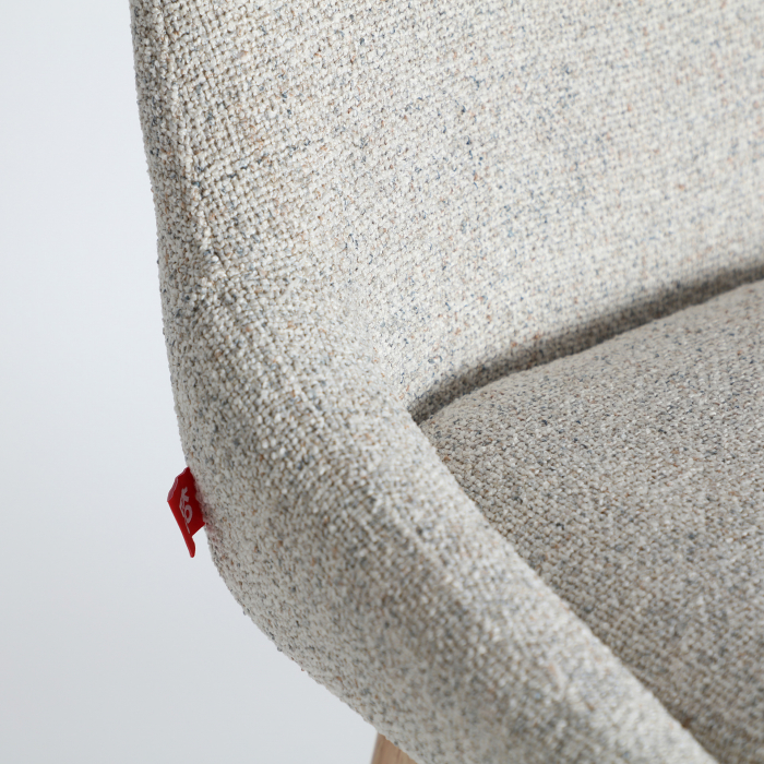 Set 2 scaune de bar rotative din lemn și textil bej – stil nordic cu accente calde [2]
