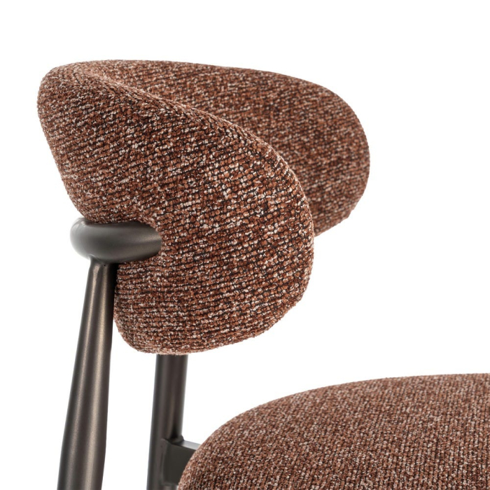 Set de scaune de bar tapițate cu structură metalică [9]