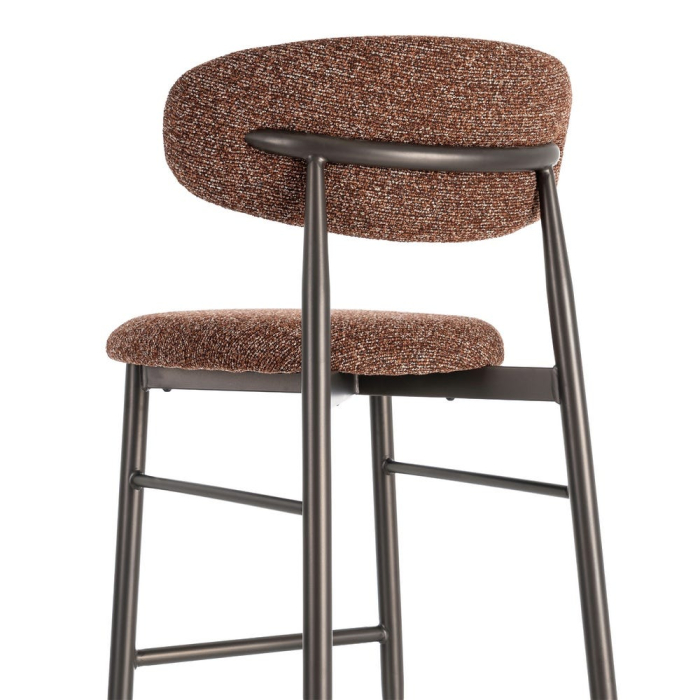 Set de scaune de bar tapițate cu structură metalică [6]