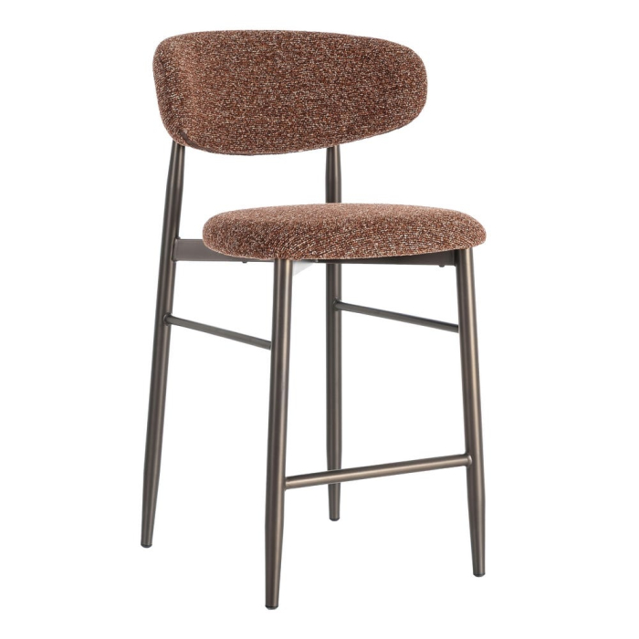 Set de scaune de bar tapițate cu structură metalică [2]