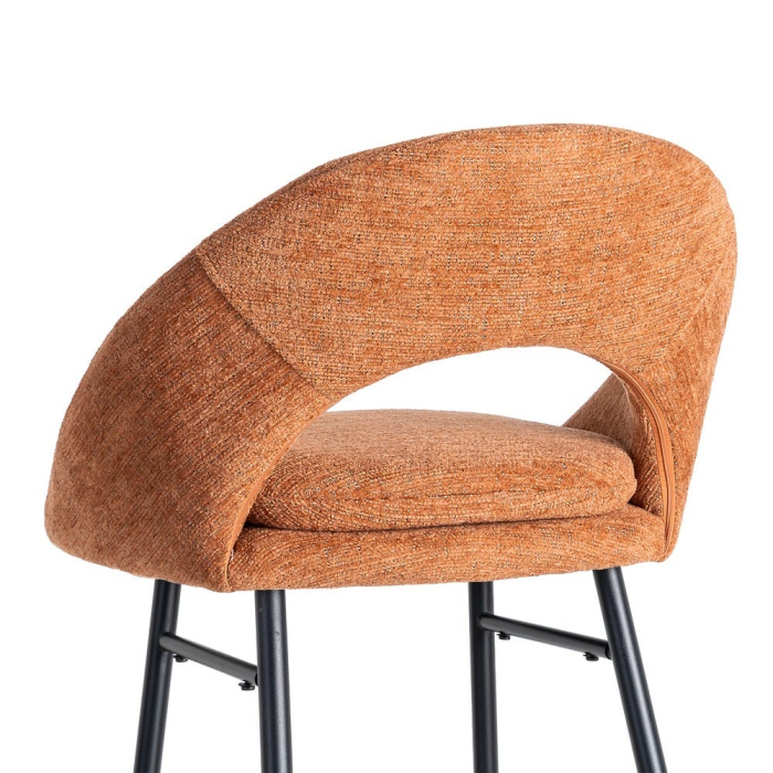 Set de 2 scaune de bar teracotă din stofă pentru dining și HORECA [8]