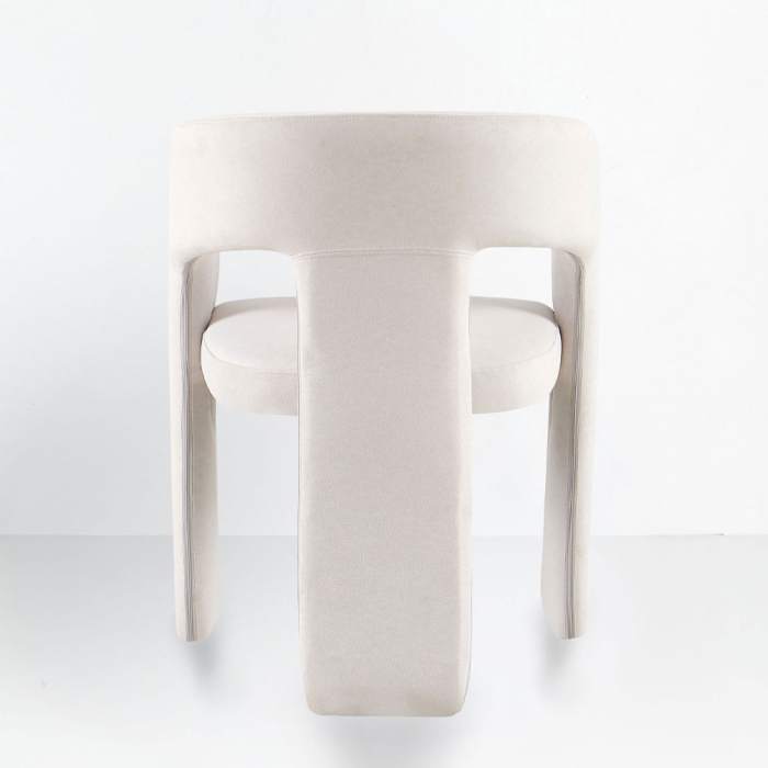 Set de 2 scaune de dining din catifea crem [4]