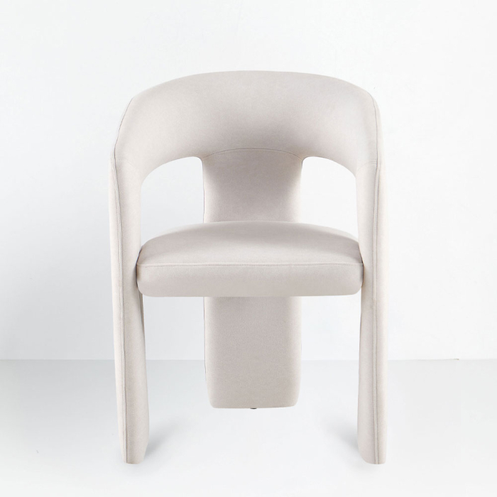 Set de 2 scaune de dining din catifea crem [5]