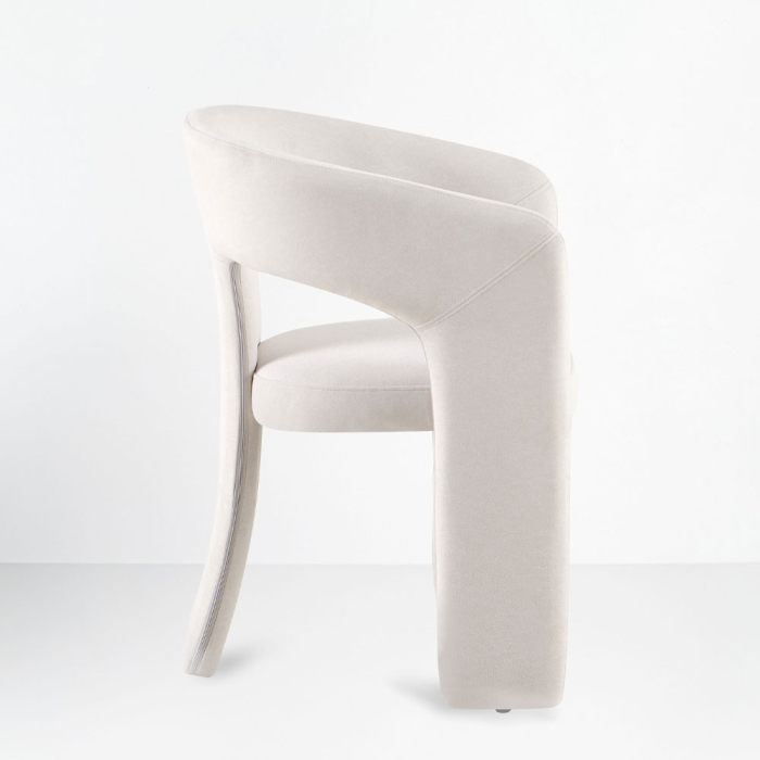 Set de 2 scaune de dining din catifea crem [2]