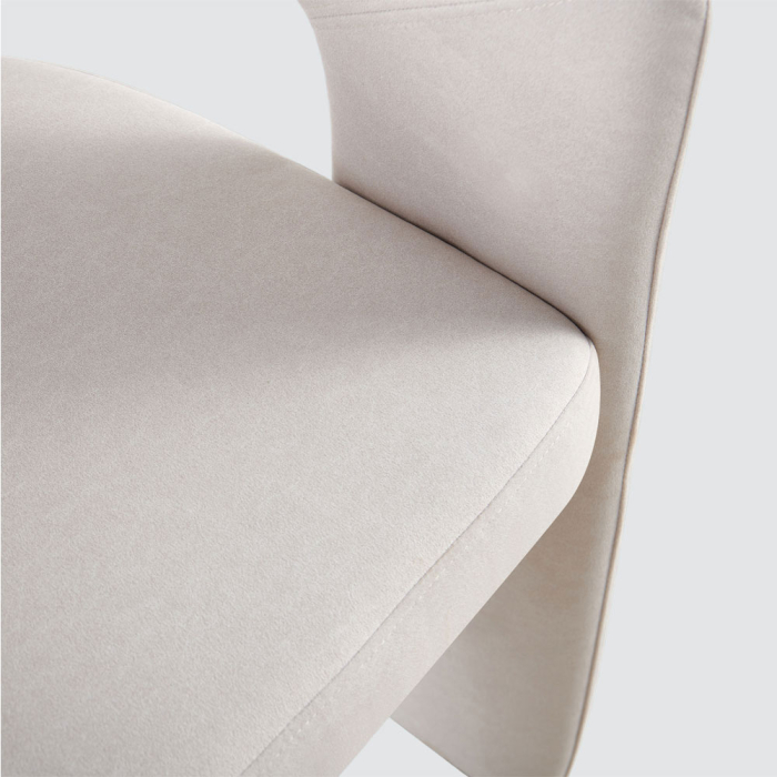 Set de 2 scaune de dining din catifea crem [7]