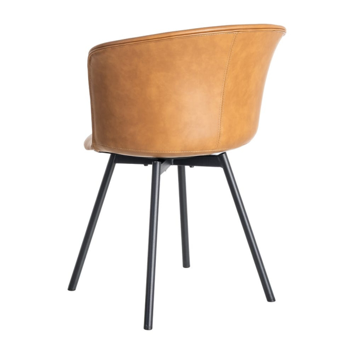 Set 2 scaune dining camel piele ecologică metal HoReCa [5]